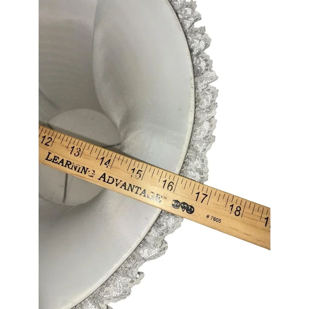 Vintage Lamp Shade White Lace Ruffles 16x11